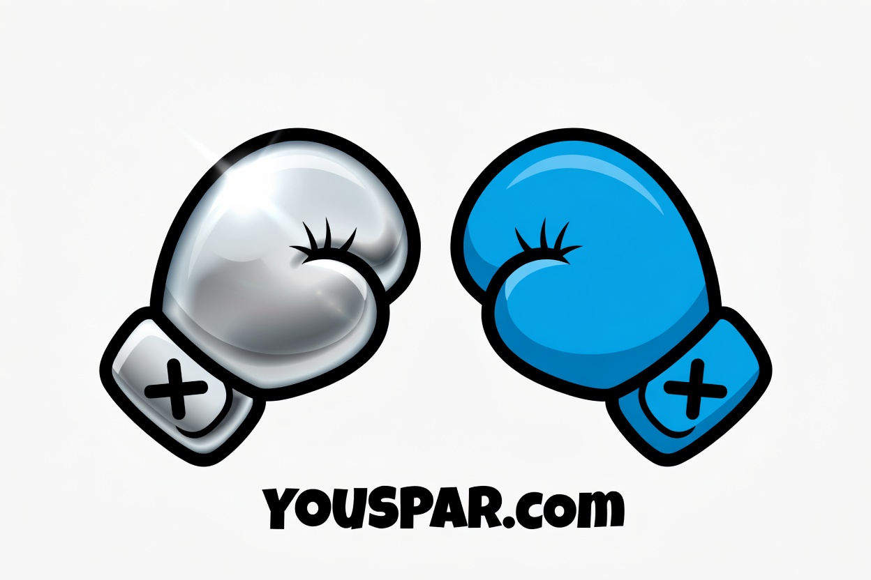 Blue silver YouSpar gloves